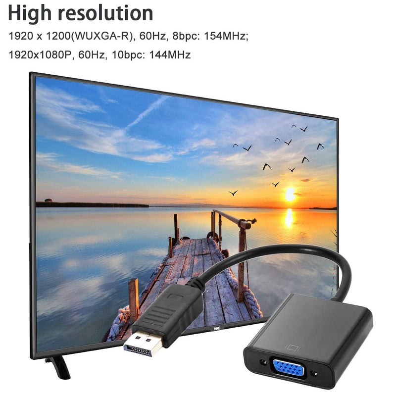 Ankey Display Port to VGA Adapter,4 Pack Gold-Plated DisplayPort DP to VGA Converter (Male to Female) for Computer, Desktop, Laptop, PC, Monitor, Projector, HDTV - Image 3